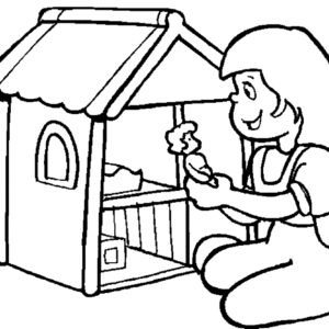 Doll House Coloring Pages for Kids