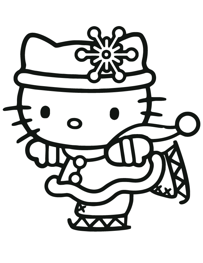 Hello Kitty Face Coloring Page