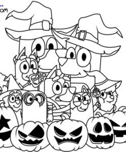 Bluey Halloween Coloring Pages Printable for Free Download