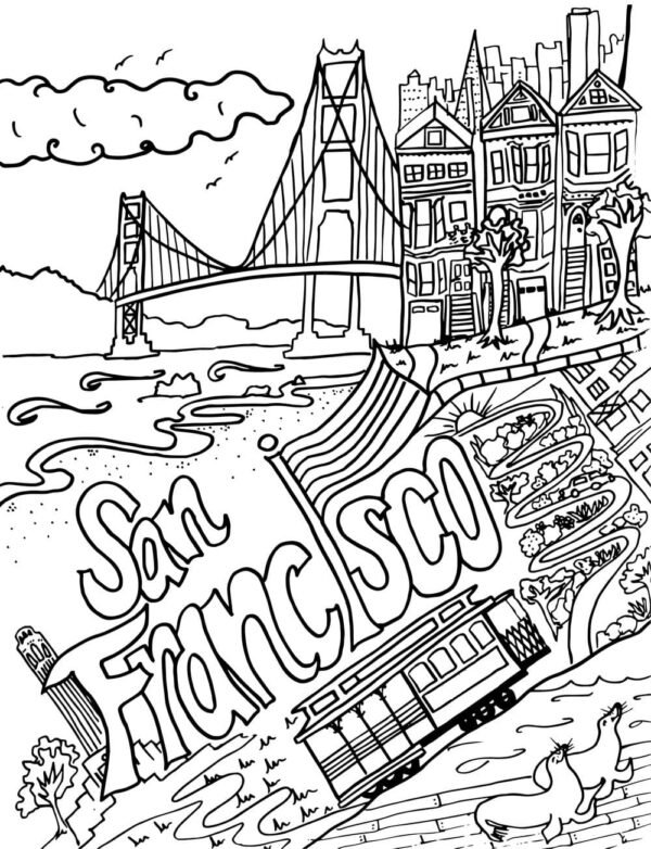 San Francisco Coloring Pages Printable for Free Download