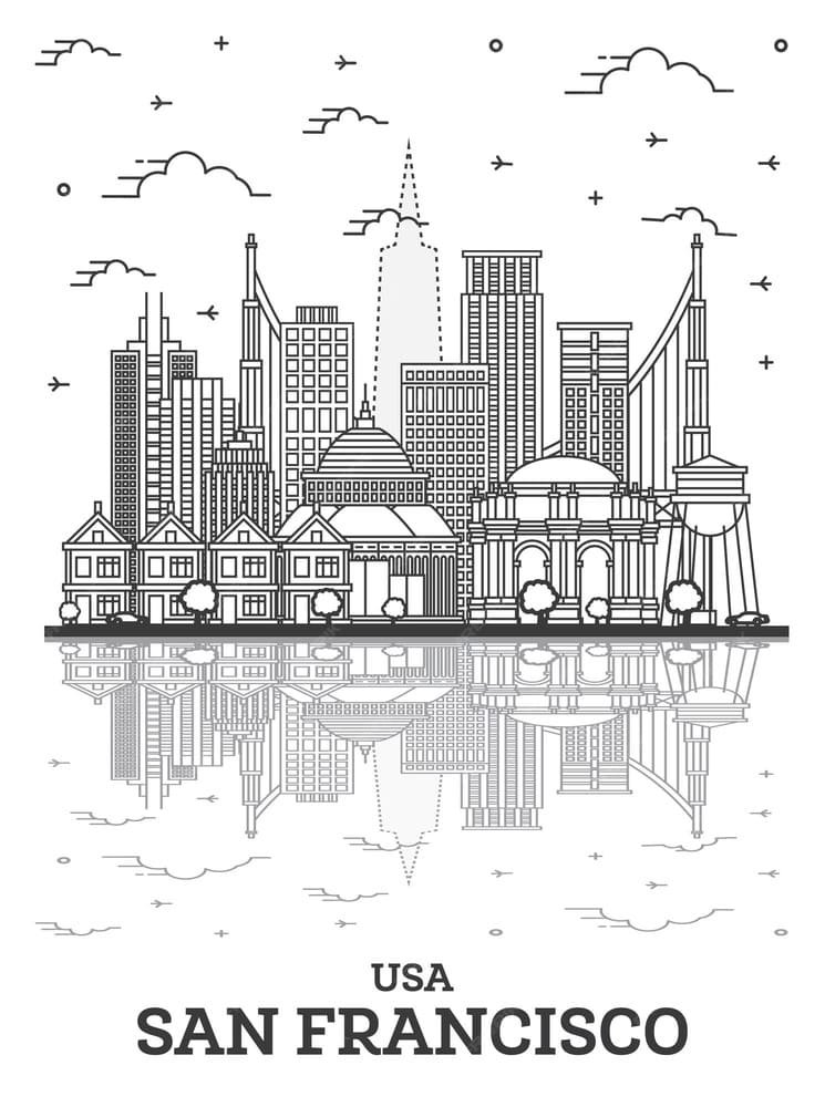 San Francisco Coloring Pages Printable for Free Download