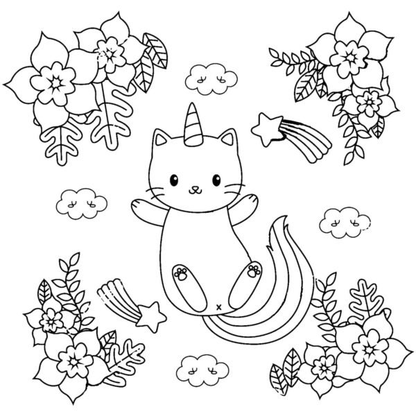 Kittycorn Coloring Pages Printable for Free Download