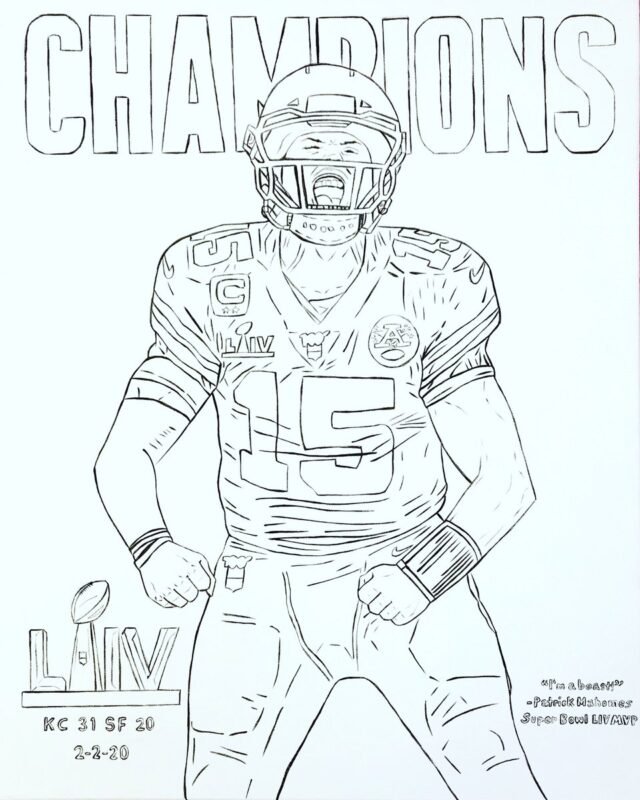 Patrick Mahomes Coloring Pages Printable for Free Download