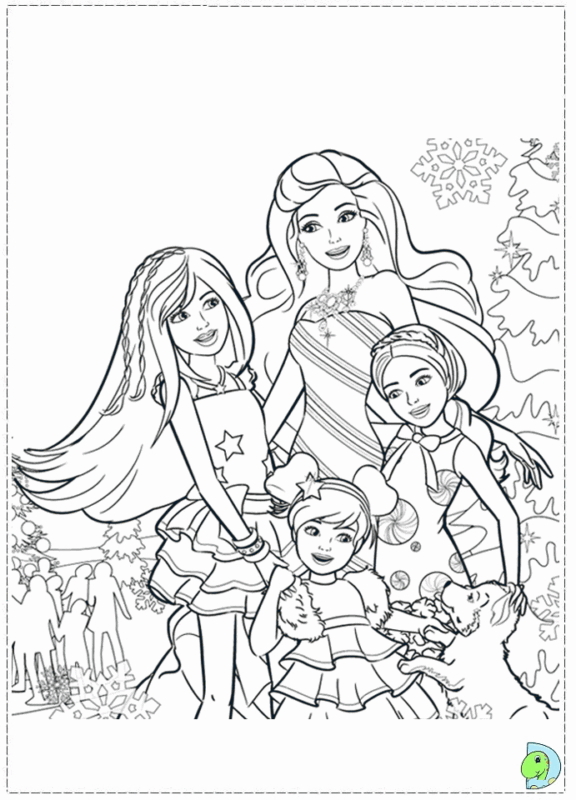 Barbie Christmas Coloring Pages Printable for Free Download