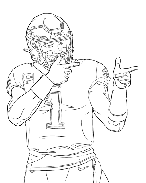 Jalen Hurts Coloring Pages Printable for Free Download