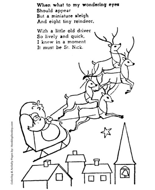 Santa Reindeer Coloring Pages Printable for Free Download