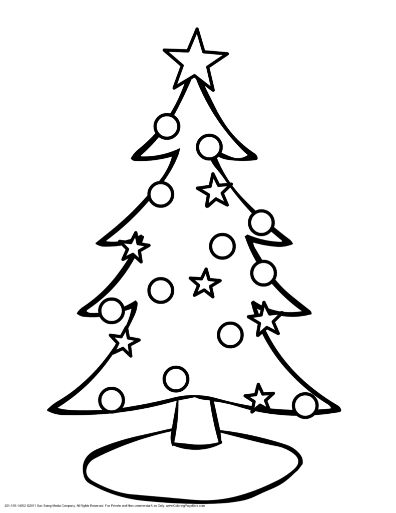 Big Green Christmas Tree, Child Drawing Stock Illustration - Illustration  of design, artwork: 135408980