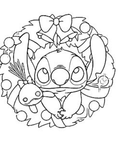 Stitch Christmas Coloring Pages Printable for Free Download