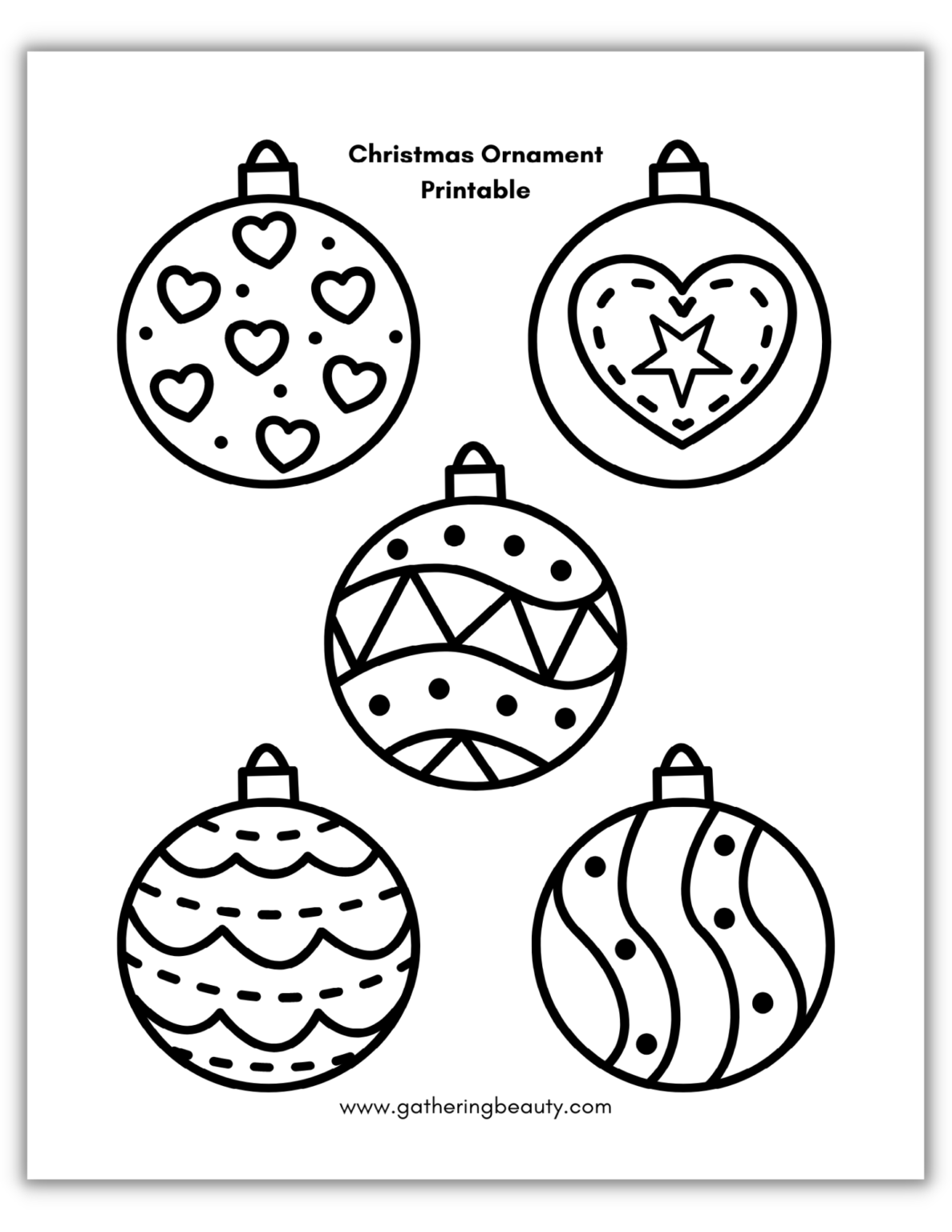 Christmas Balls Coloring Pages Printable for Free Download