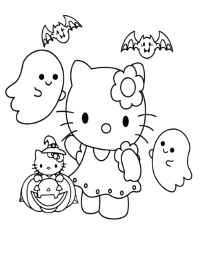 Hello Kitty Halloween Coloring Pages Printable for Free Download