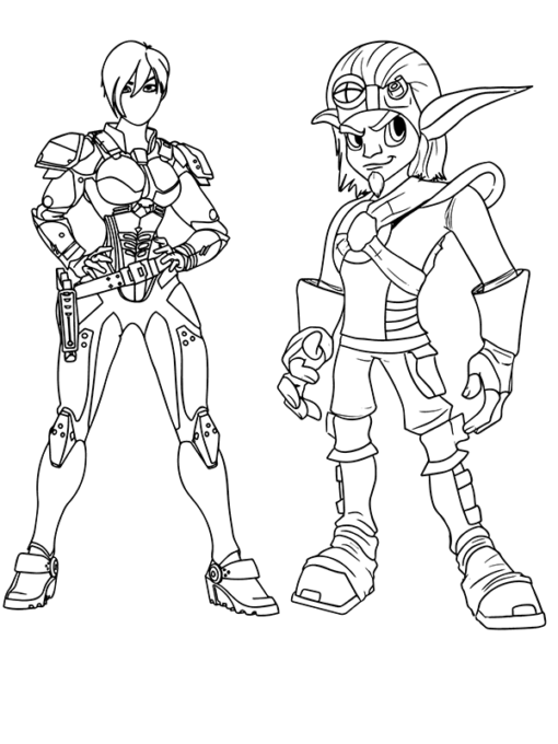 Jak and Daxter Coloring Pages Printable for Free Download