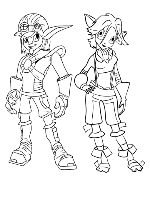 Jak and Daxter Coloring Pages Printable for Free Download