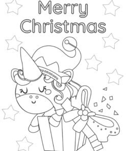 christmas unicorn coloring pages