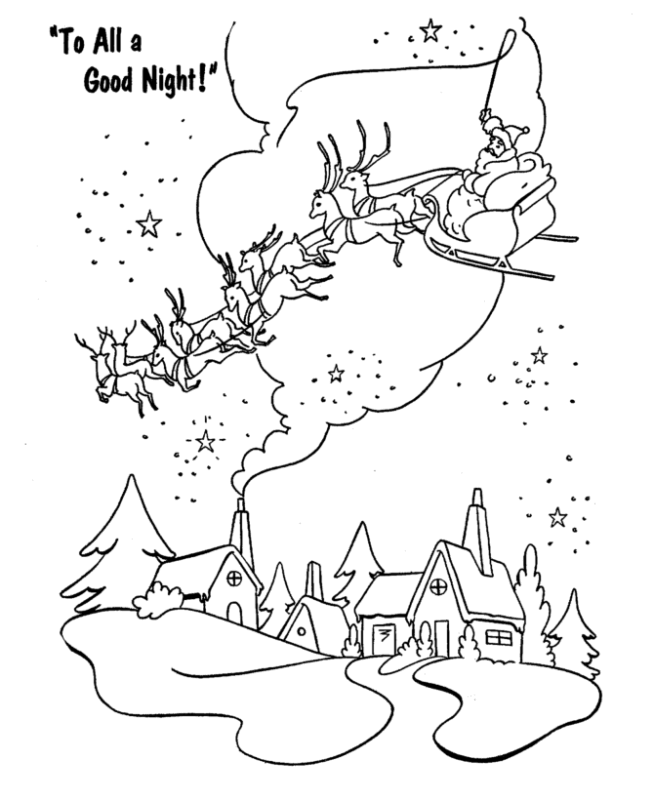 Santa Sleigh Coloring Pages Printable for Free Download