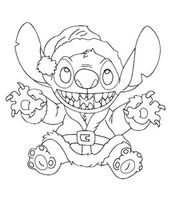 Stitch Christmas Coloring Pages Printable for Free Download