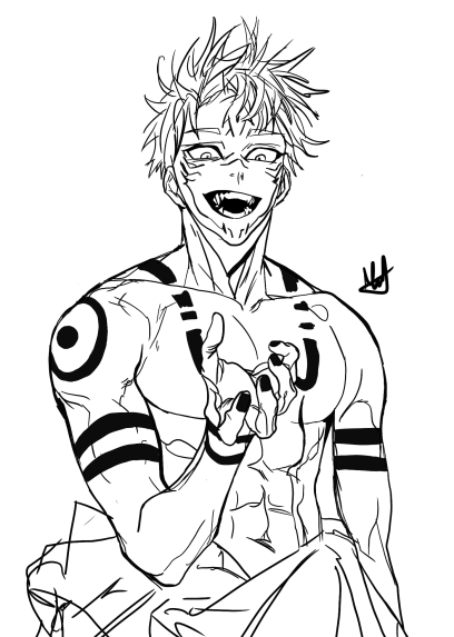 sukuna coloring page