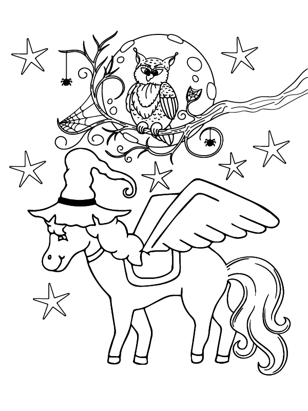 Halloween Unicorn Coloring Pages Printable for Free Download