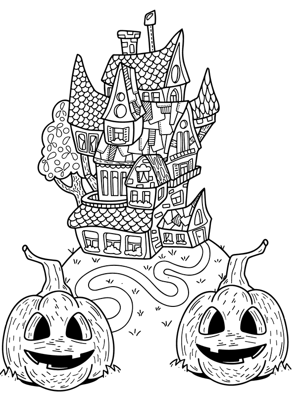 Vintage Halloween Coloring Pages Printable for Free Download