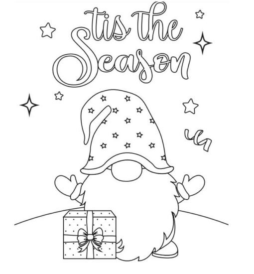 Christmas Gnome Coloring Pages Printable for Free Download