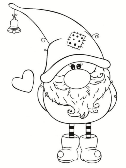 Christmas Gnome Coloring Pages Printable for Free Download