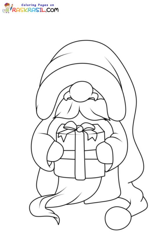 Christmas Gnome Coloring Pages Printable for Free Download