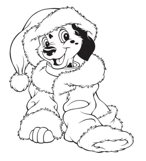 Christmas Puppy Coloring Pages Printable for Free Download