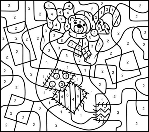 Christmas Color By Number Coloring Pages Printable for Free Download