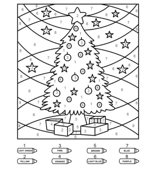 Christmas Color By Number Coloring Pages Printable for Free Download