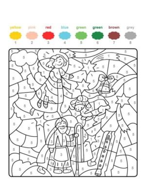 Christmas Color By Number Coloring Pages Printable for Free Download