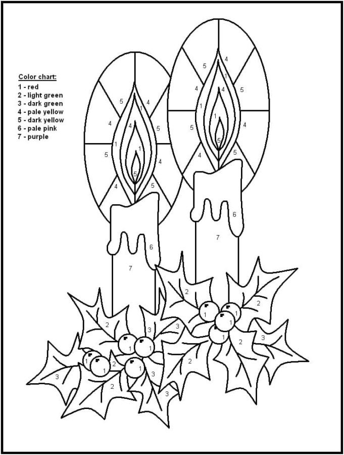 Christmas Color By Number Coloring Pages Printable for Free Download