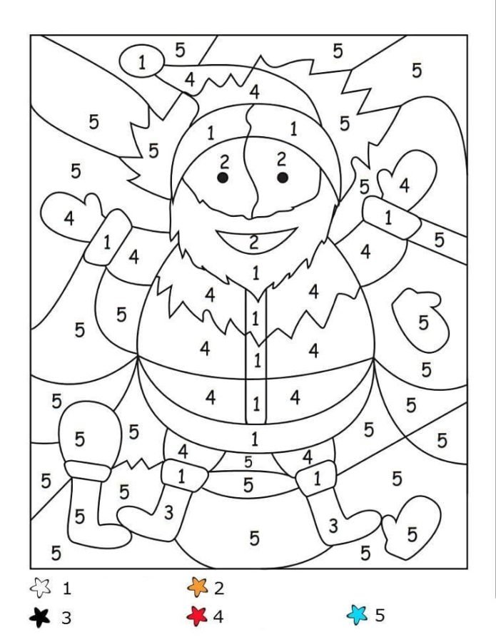 Christmas Color By Number Coloring Pages Printable for Free Download