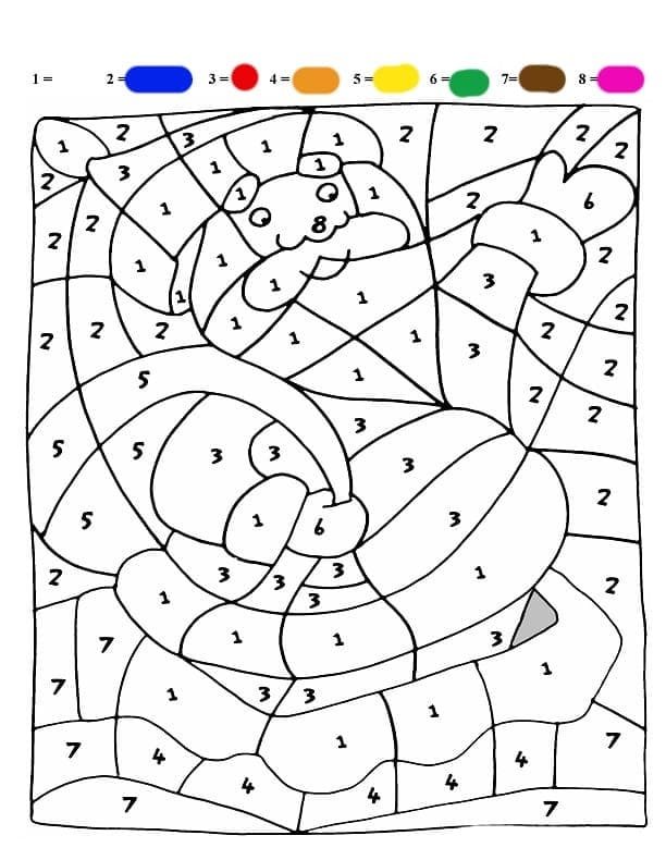 Christmas Color By Number Coloring Pages Printable for Free Download