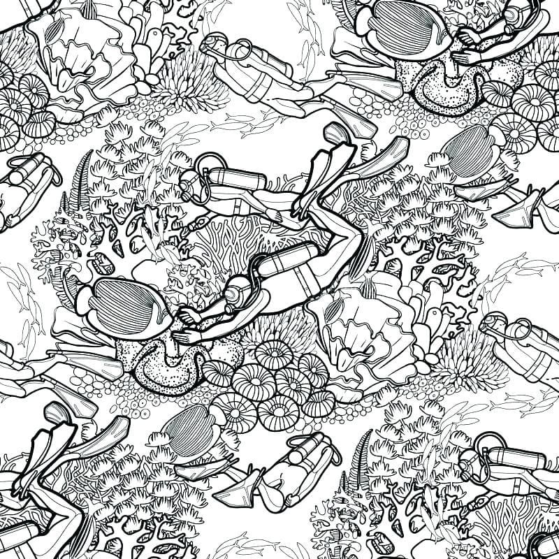 Scuba Diving Coloring Pages Printable for Free Download