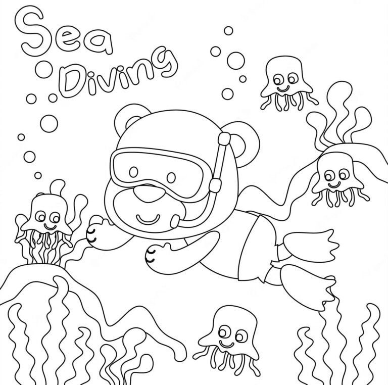 Scuba Diving Coloring Pages Printable for Free Download