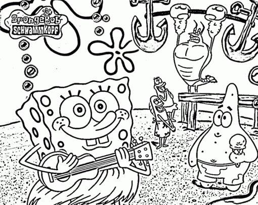 Spongebob Halloween Coloring Pages Printable for Free Download