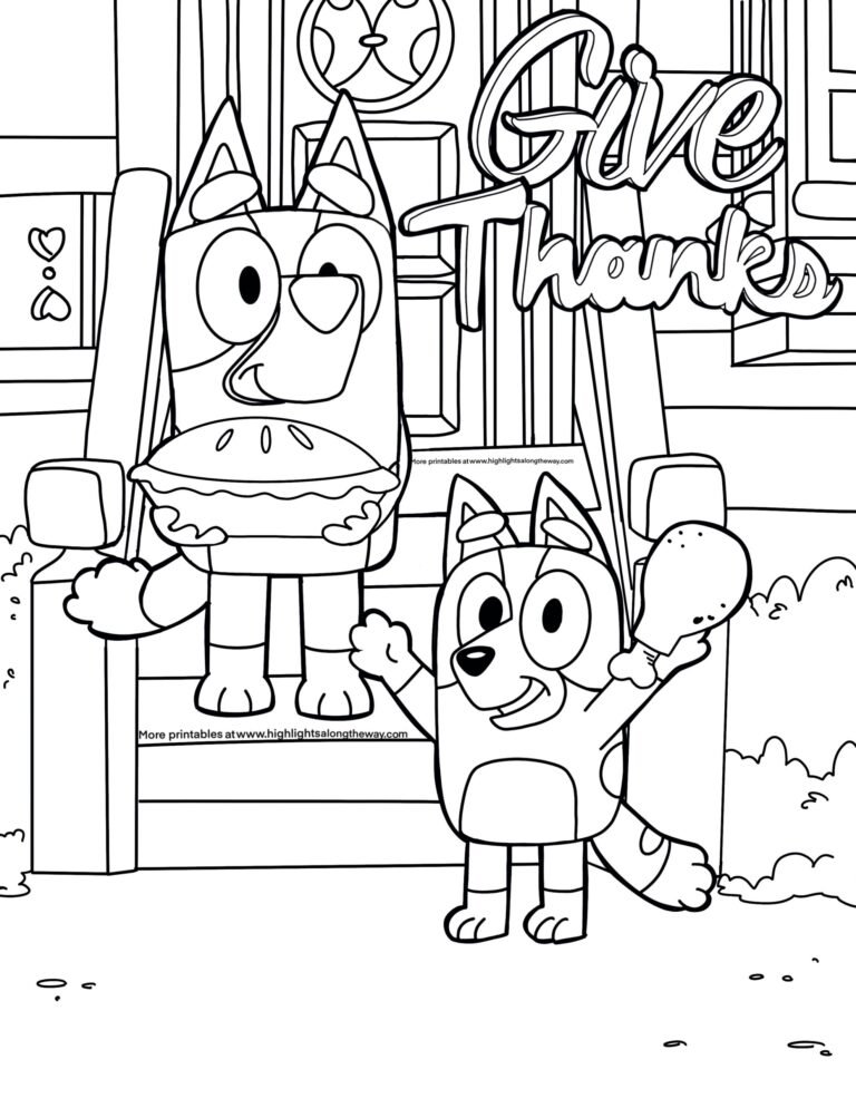 Bluey Bingo Coloring Pages Printable for Free Download