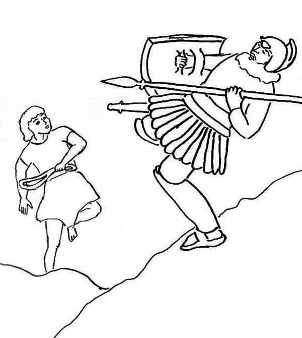David and Goliath Coloring Pages Printable for Free Download