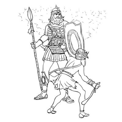 David and Goliath Coloring Pages Printable for Free Download