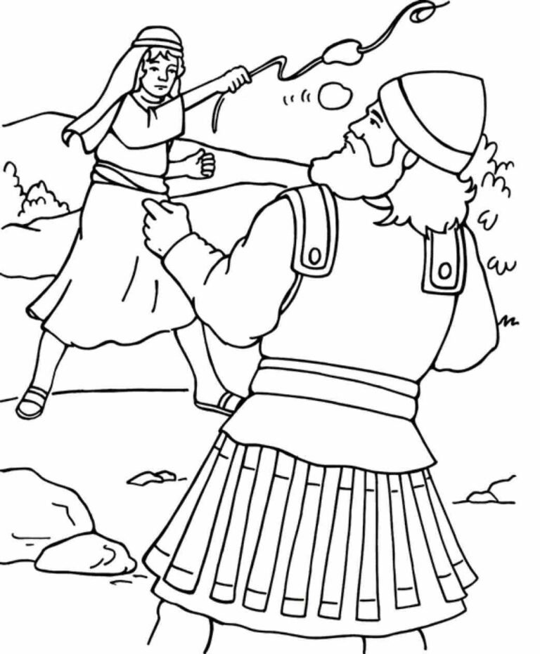 David And Goliath Coloring Pages Printable For Free Download