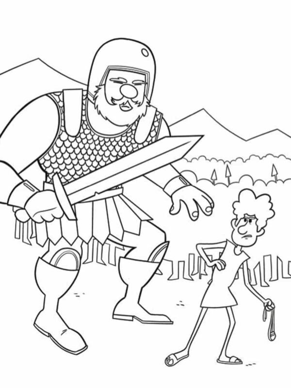 David and Goliath Coloring Pages Printable for Free Download