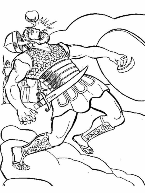 David and Goliath Coloring Pages Printable for Free Download