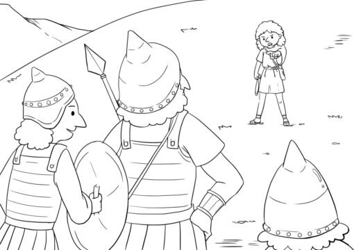 David and Goliath Coloring Pages Printable for Free Download