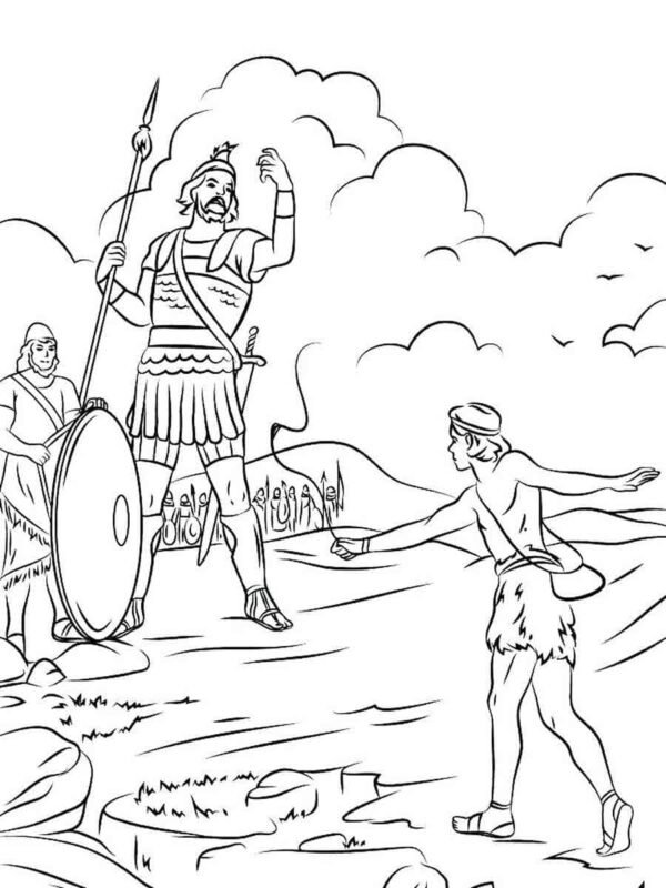 David and Goliath Coloring Pages Printable for Free Download