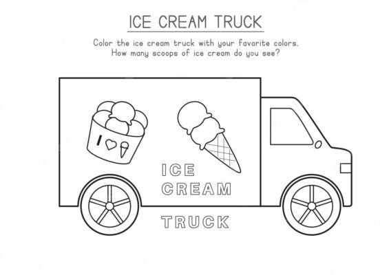 Ice Cream Truck Coloring Pages Printable for Free Download