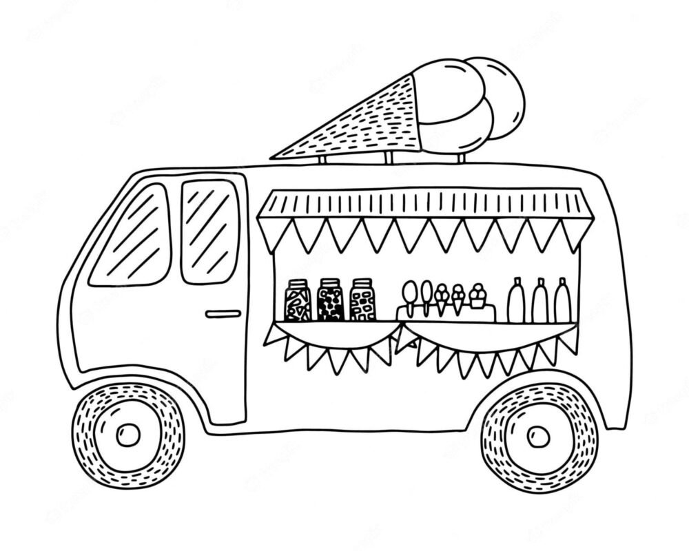 Ice Cream Truck Coloring Pages Printable for Free Download