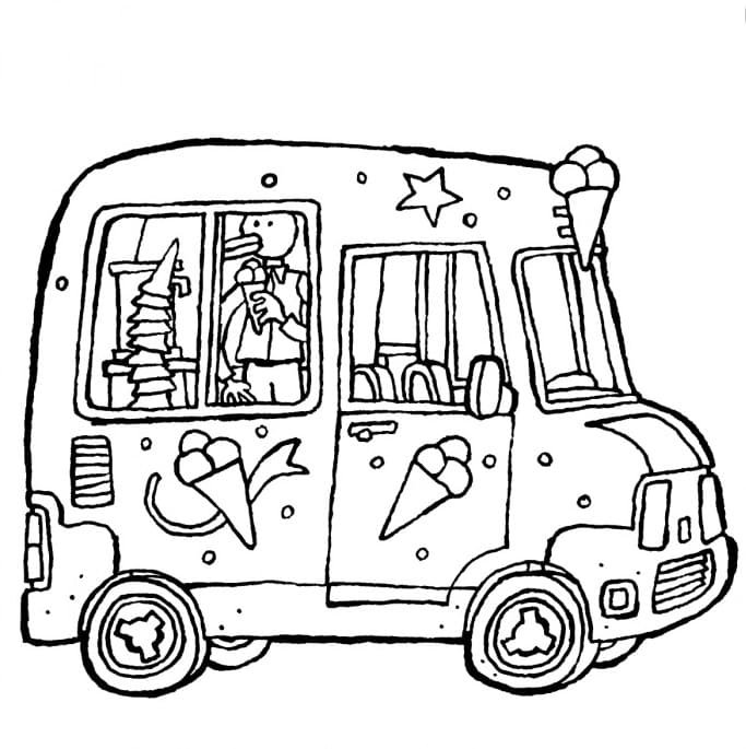 Ice Cream Truck Coloring Pages Printable for Free Download