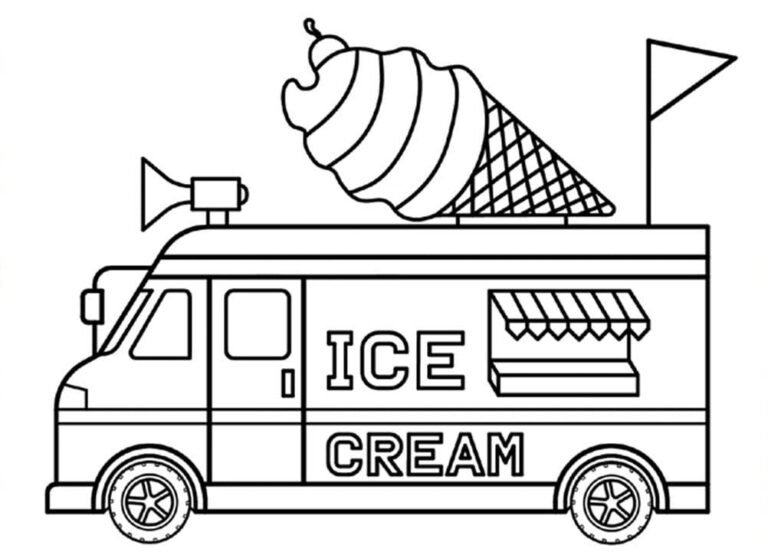 Ice Cream Truck Coloring Pages Printable for Free Download