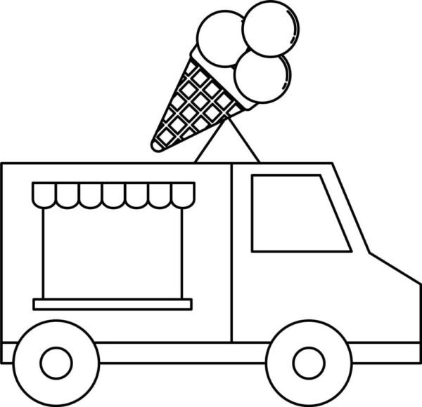 Ice Cream Truck Coloring Pages Printable for Free Download