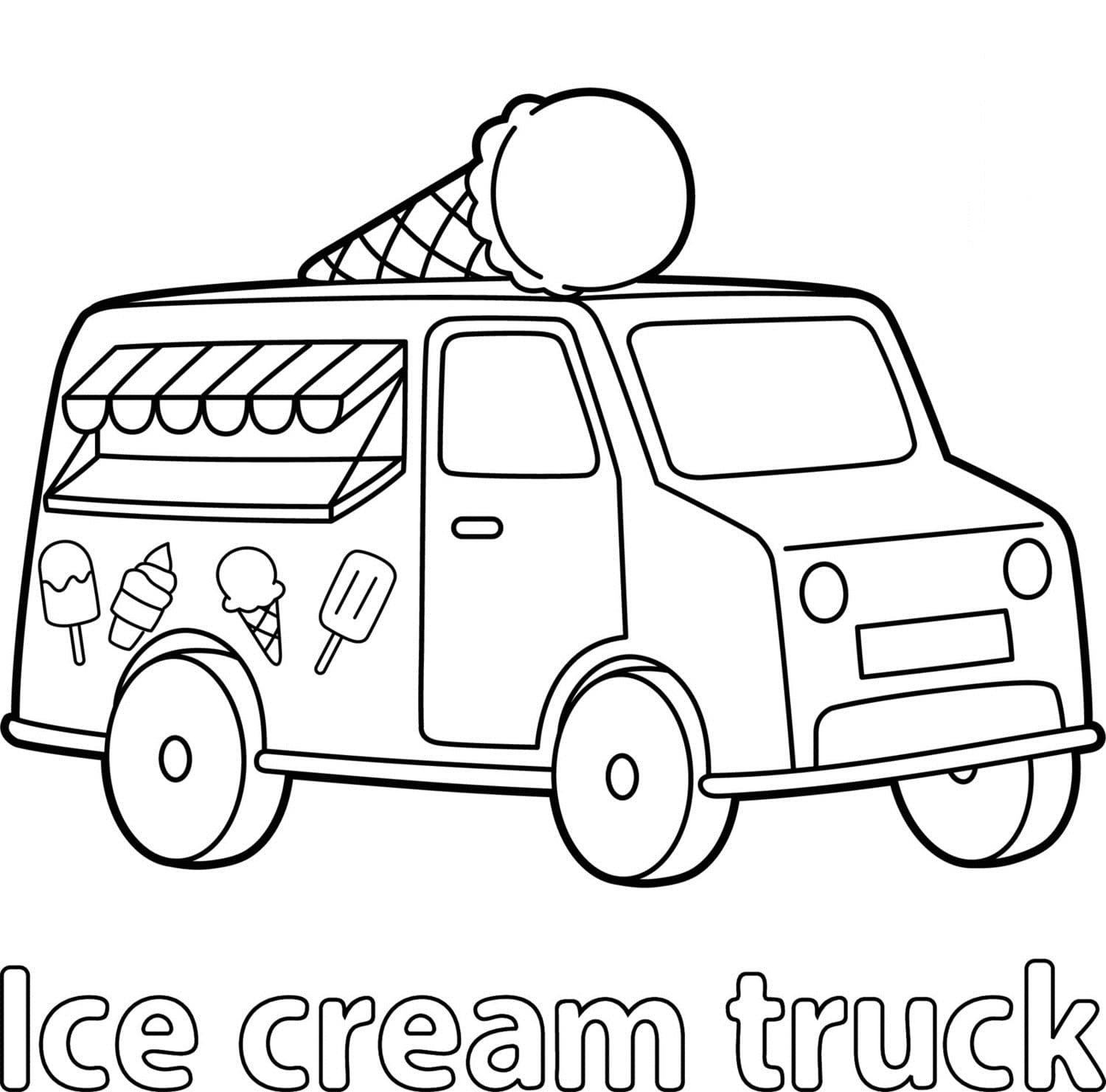 Ice Cream Truck Coloring Pages Printable for Free Download