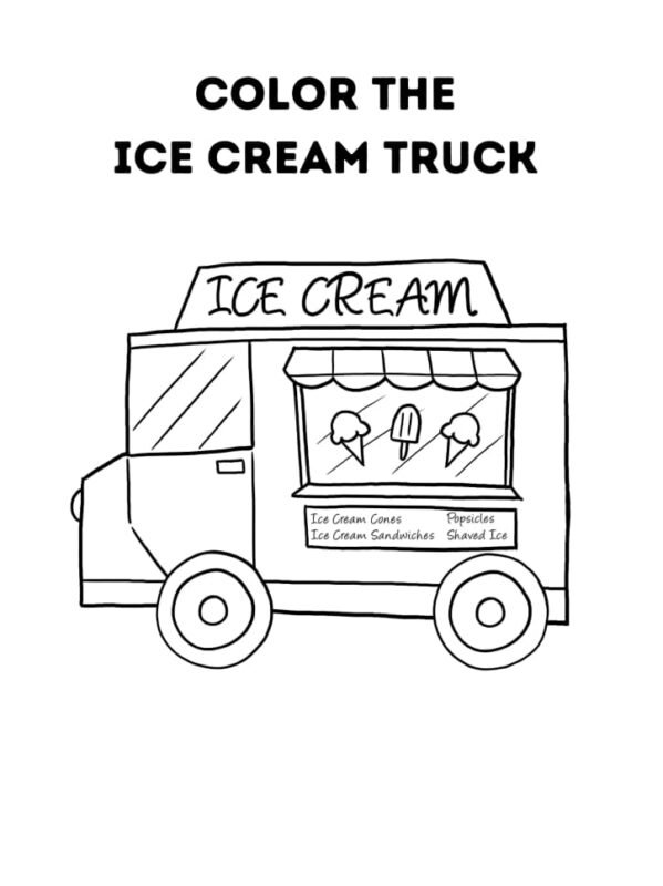 Ice Cream Truck Coloring Pages Printable for Free Download